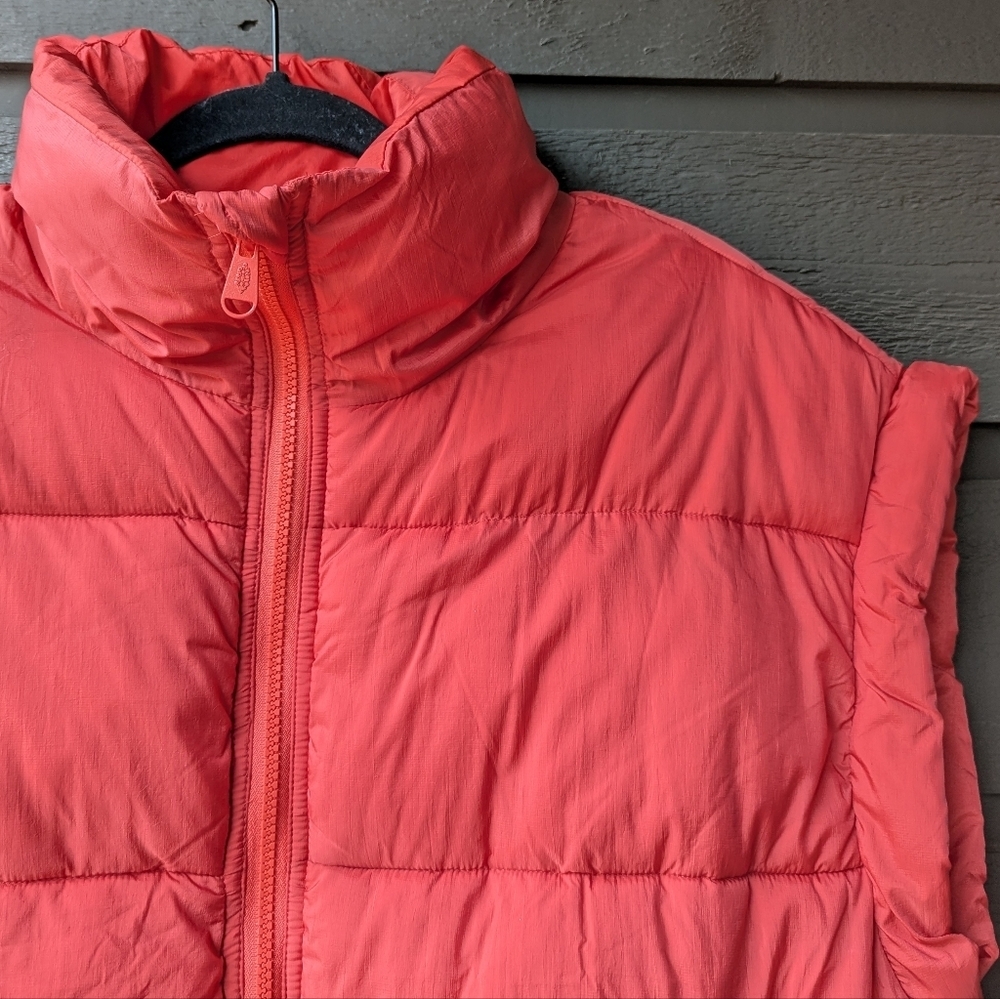 Free People Movement In A Bubble Puffer Vest Coral Orange Size XS Oversized - Picture 2 of 12